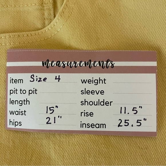 NWT LOFT Yellow Jeans High Rise Slim Wide Leg Cropped Unfinished Hem Size 4 - Picture 11 of 11